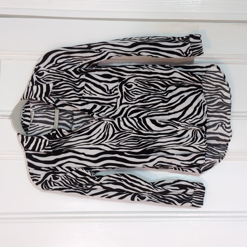 🌙 Big Dart Zebra Blouse